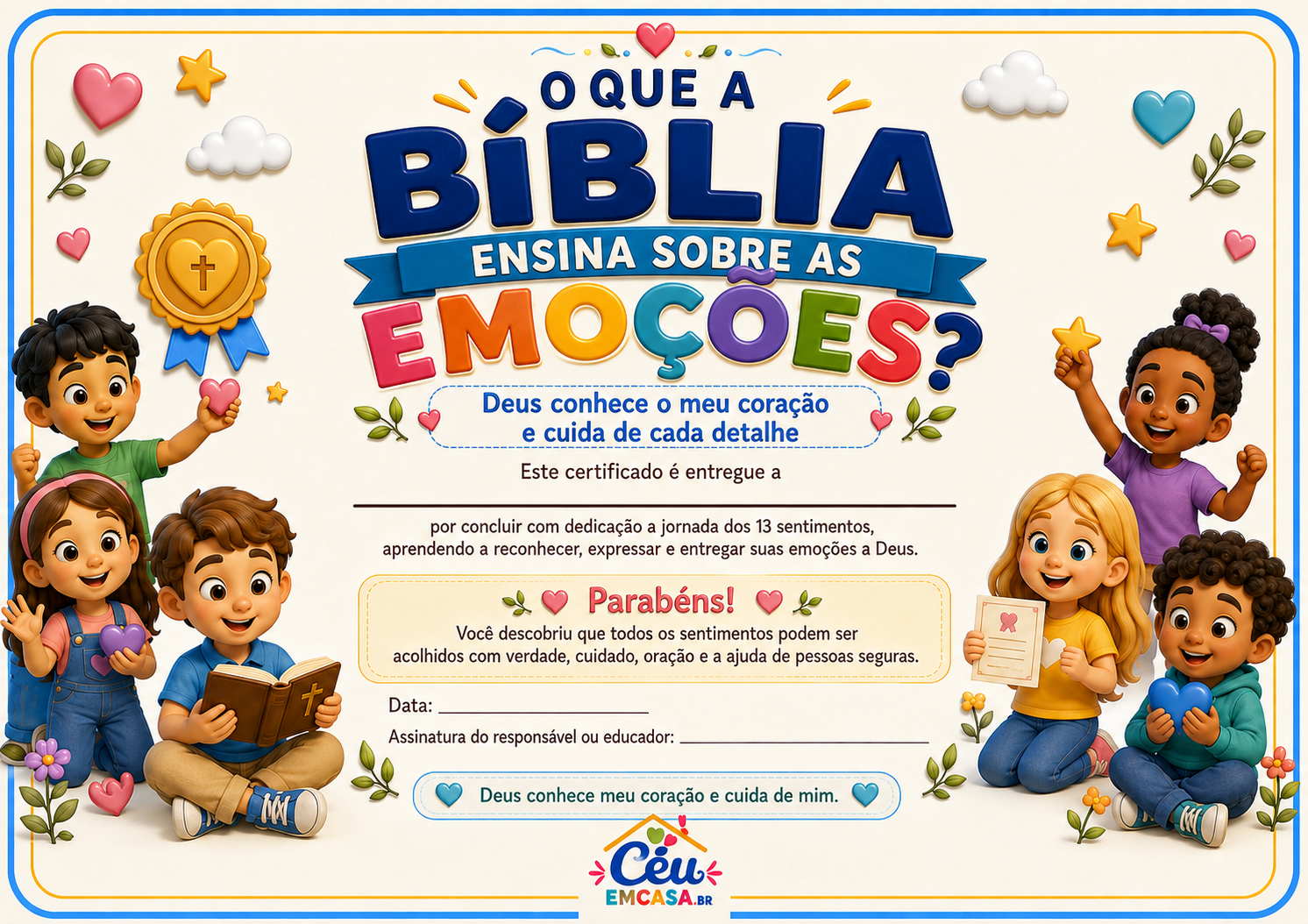 Certificado de conclusão da jornada das emoções
